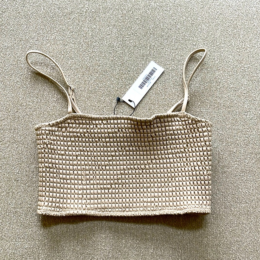 Steve Madden, beige / ivory crop top, size M